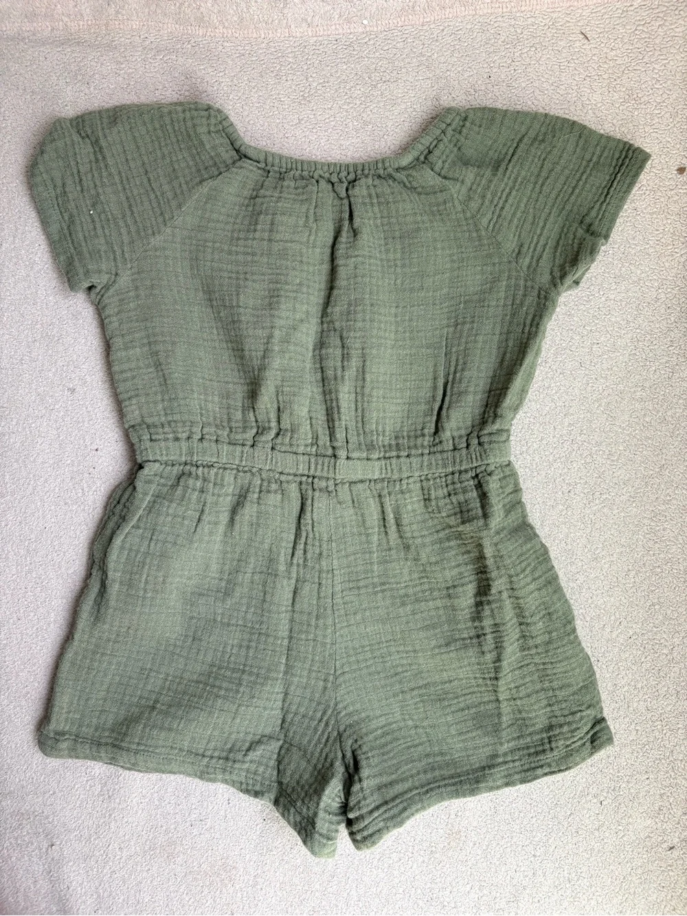 Old Navy Cotton Romper Onesie 4T Army Green Casual Classic Cute Toddler Outdoors